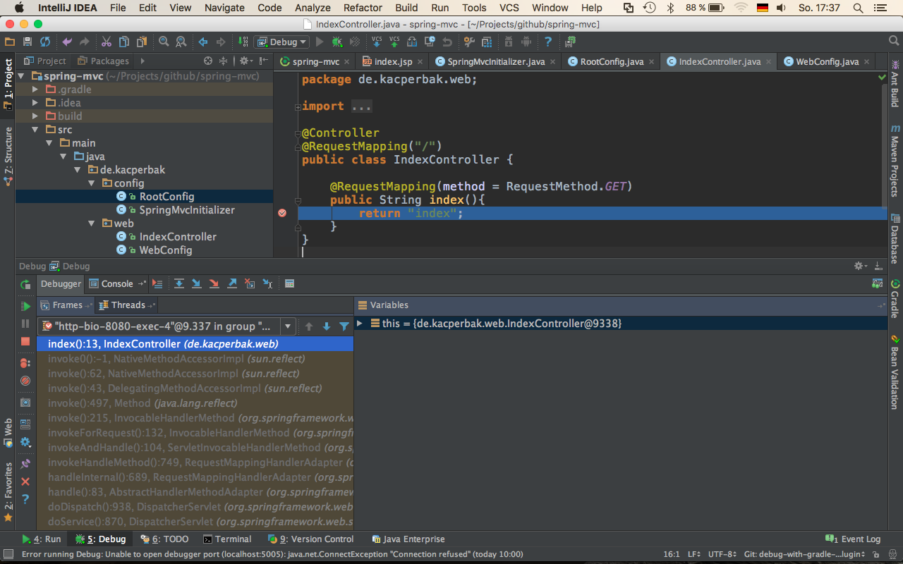 spring mvc gradle intellij